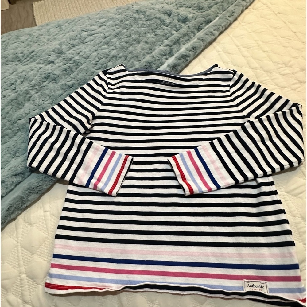 Talbots Striped Cotton Long Sleeve Tee Size M